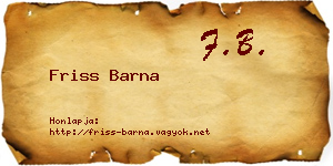 Friss Barna névjegykártya